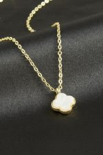 Çiçek Polyester Kolye-Krem