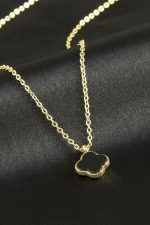 Çiçek Polyester Kolye-Siyah - Görsel 2