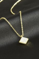 Kare Polyester Kolye-Siyah