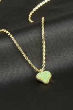 Kalp Polyester Kolye-Yeşil - Görsel 2