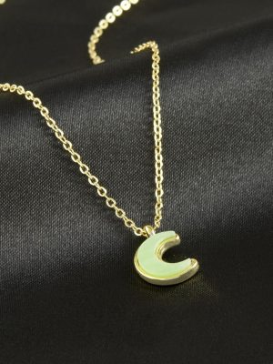 Hilal Polyester Kolye-Yeşil