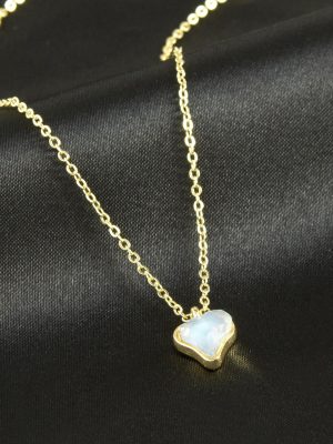 Kalp Cam Kolye-Sarı