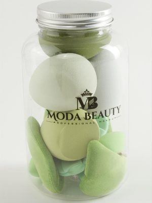 13 Adet Konserve Şişeli Makyaj Süngeri-Yeşil