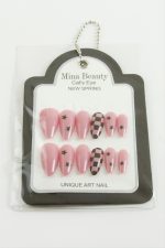 Desenli Mina Beauty Kedi Gözü Takma Tırnak-Pembe - Görsel 2