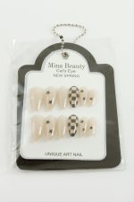 Desenli Mina Beauty Kedi Gözü Takma Tırnak-Krem - Görsel 2