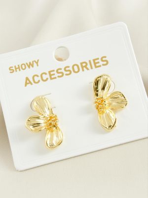 Orkide Trend Metal Küpe-Gümüş Rengi