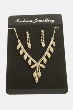 Yaprak Lüks Suyolu Set Kolye-Sarı