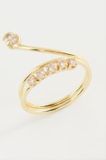 Yılan Zirkon Taşlı Yüzük-Sarı