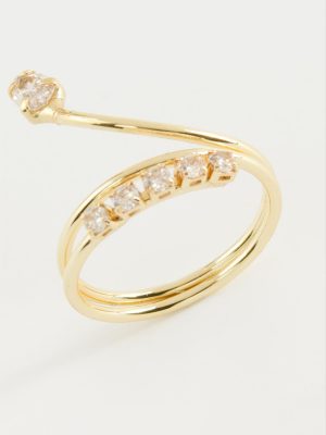 Yılan Zirkon Taşlı Yüzük-Sarı