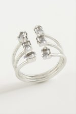 Oval Zirkon Taşlı Yüzük-Gümüş Rengi - Görsel 2