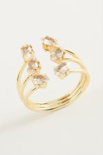 Oval Zirkon Taşlı Yüzük-Gümüş Rengi