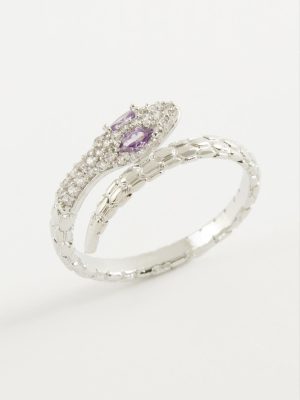 Yılan Zirkon Taşlı Yüzük-Sarı