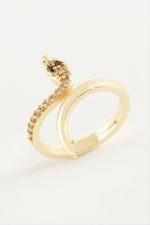 Yılan Zirkon Taşlı Yüzük-Gümüş Rengi