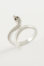 Yılan Zirkon Taşlı Yüzük-Gümüş Rengi - Görsel 2