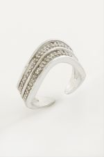 Oval Zirkon Taşlı Yüzük-Gümüş Rengi - Görsel 2