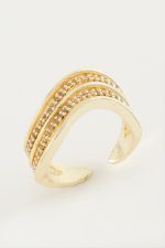 Oval Zirkon Taşlı Yüzük-Sarı