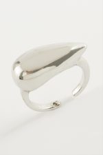 Su Damlası Metal Yüzük-Gümüş Rengi - Görsel 2