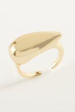 Su Damlası Metal Yüzük-Gümüş Rengi