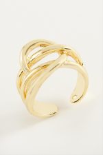 Oval Metal Yüzük-Sarı - Görsel 2