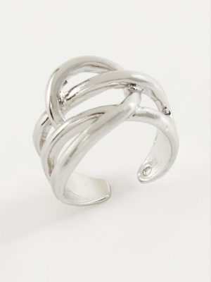 Oval Metal Yüzük-Gümüş Rengi