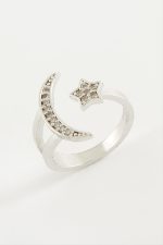 Ay Yıldız Zirkon Taşlı Yüzük-Gümüş Rengi - Görsel 2