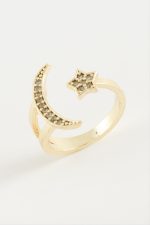 Ay Yıldız Zirkon Taşlı Yüzük-Sarı - Görsel 2