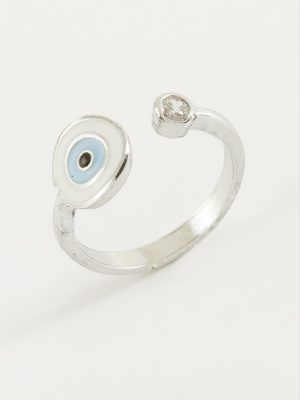 Nazar Mineli Taşlı Yüzük-Sarı