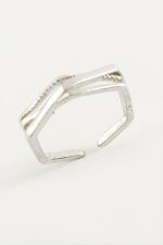 Burgulu Metal Yüzük-Gümüş Rengi - Görsel 2