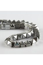 Makromelik Hematit Taşı 8 mm-Gümüş Rengi - Görsel 2