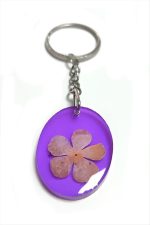 Kartopu Çiçeği Oval Epoksi Anahtarlık-Mor - Görsel 2