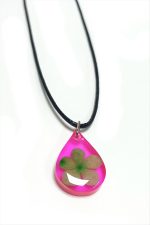 Kartopu Çiçeği Damla Epoksi Kolye-Pembe