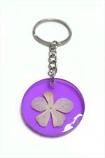 Kartopu Çiçeği Papatya Epoksi Anahtarlık-Mor - Görsel 2