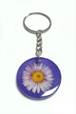 Papatya Epoksi Anahtarlık-Mor