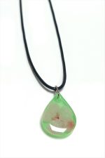 Kartopu Çiçeği Damla Epoksi Kolye-Yeşil - Görsel 3