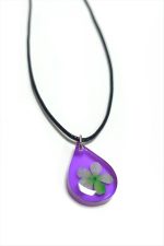 Kartopu Çiçeği Damla Epoksi Kolye-Mor - Görsel 3