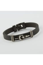 Ay Yıldız Kaliteli Suni Deri Bileklik-Siyah - Görsel 2