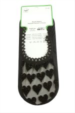 Kalp Dantel Babet Çorap-Siyah - Görsel 2