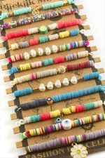 Karışık Fimo Boncuk Bileklik-Renkli