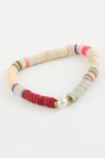 İstiridye İnci Fimo Boncuk Bileklik-Renkli - Görsel 2