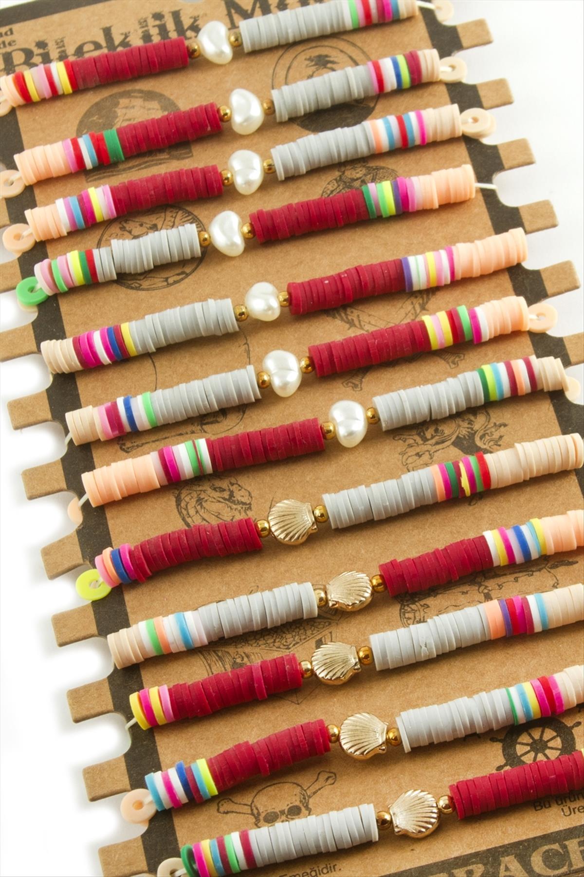 1208071_istiridye-inci-fimo-boncuk-bileklik-c84a-.jpg İstiridye İnci Fimo Boncuk Bileklik-Renkli - Görsel 1