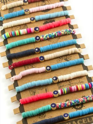 Nazar Fimo Boncuk Bileklik-Renkli