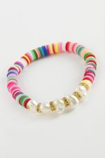 İnci Fimo Boncuk Bileklik-Beyaz - Görsel 2