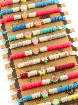 Meyve Fimo Boncuk Bileklik-Renkli