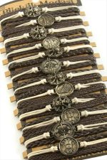 Metal Aparatlı Vinlex Deri Bileklik-Kahverengi