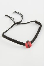 Uğur Böceği Makrome Örgülü Bileklik-Siyah - Görsel 2