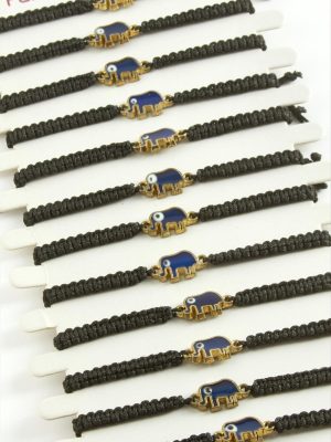 Fil Makrome Örgülü Bileklik-Siyah