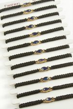 Balık Makrome Örgülü Bileklik-Siyah