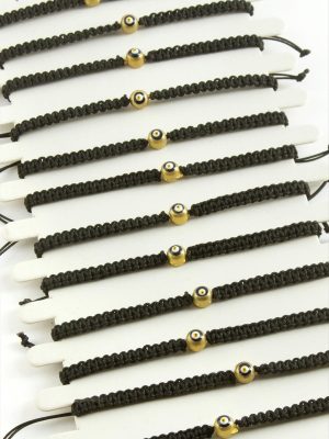 Nazar Makrome Örgülü Bileklik-Siyah