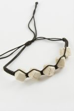 Küp Makrome Örgülü Bileklik-Beyaz - Görsel 2