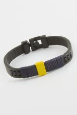 Taraftar Kaliteli Suni Deri Bileklik-Sarı